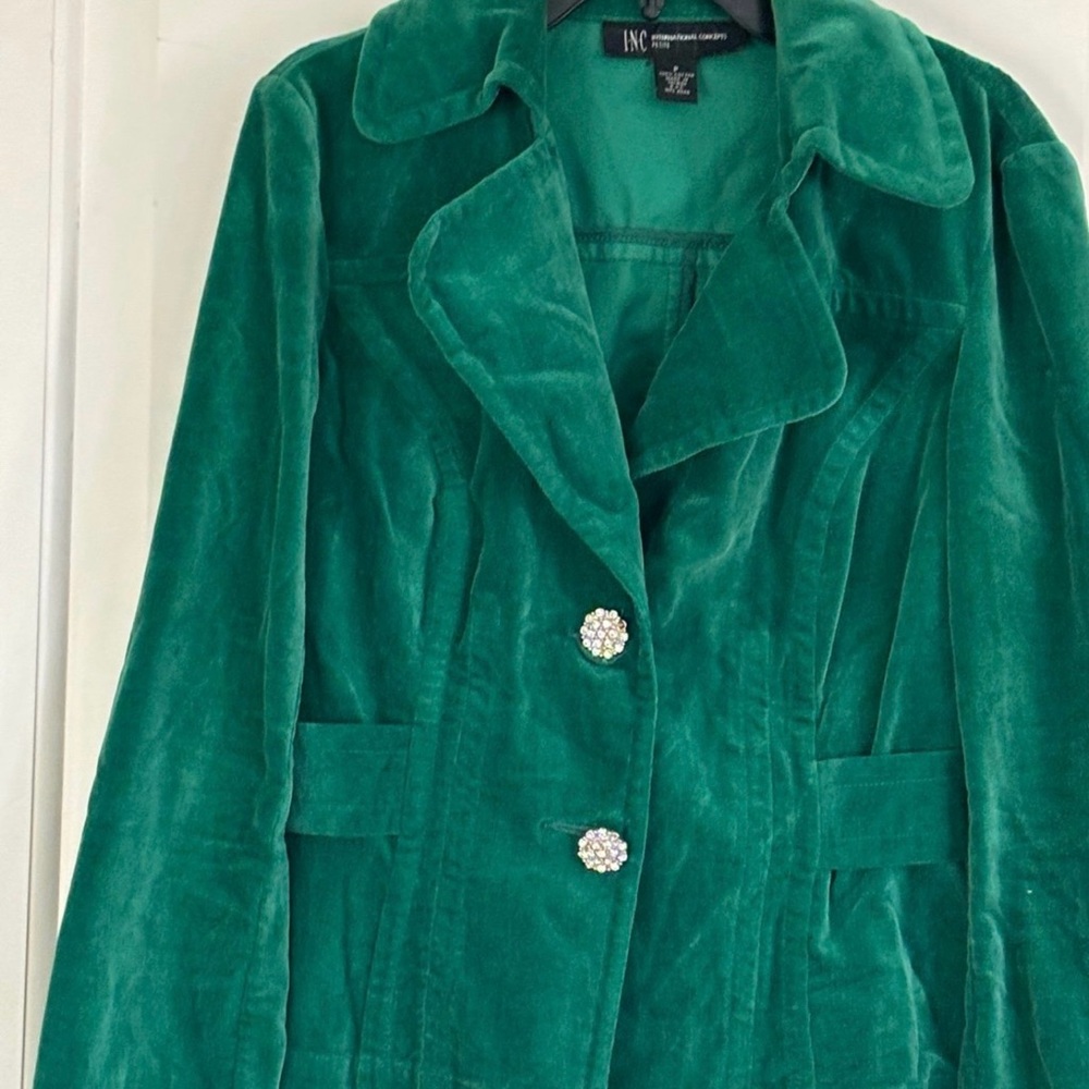 Hunter Green velvet beautiful Blazer - Picture 5 of 7